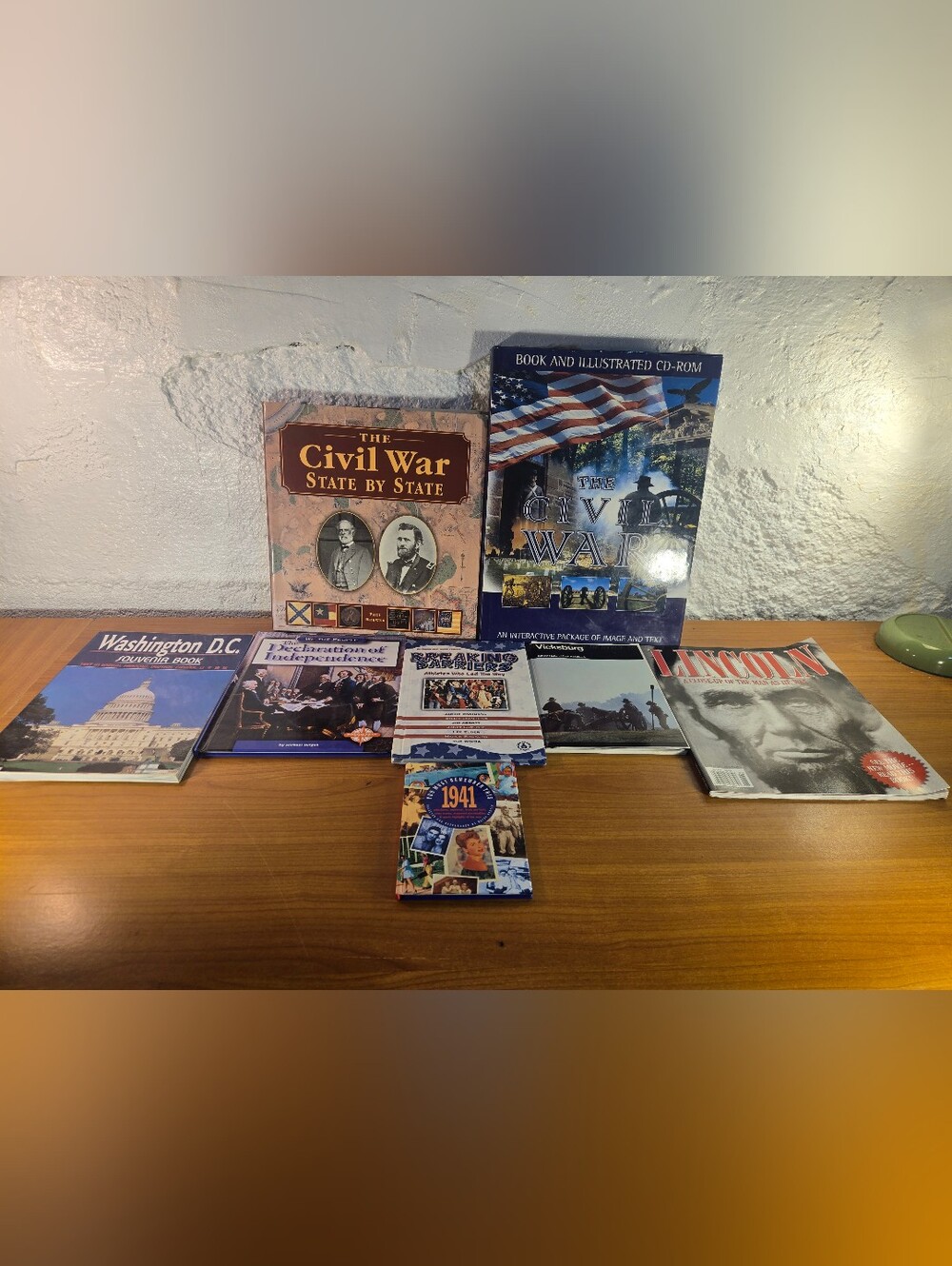 Abraham Lincoln Civil War History 8 Book Lot - Large Coffee Table Books Decor